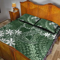 Sage Green Kuki Airani Tapakau Quilt Bed Set Tribal Anchor Mix Tiare