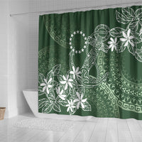 Sage Green Kuki Airani Tapakau Shower Curtain Tribal Anchor Mix Tiare