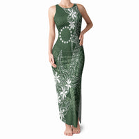 Sage Green Kuki Airani Tapakau Tank Maxi Dress Tribal Anchor Mix Tiare LT7 Women Sage Green - Polynesian Pride