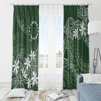 Sage Green Kuki Airani Tapakau Window Curtain Tribal Anchor Mix Tiare LT7 - Polynesian Pride