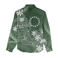 Sage Green Kuki Airani Tapakau Women Casual Shirt Tribal Anchor Mix Tiare LT7 - Polynesian Pride