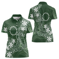 Sage Green Kuki Airani Tapakau Women Polo Shirt Tribal Anchor Mix Tiare LT7 - Polynesian Pride