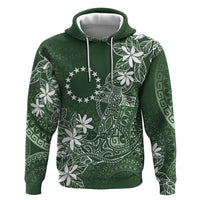 Sage Green Kuki Airani Tapakau Zip Hoodie Tribal Anchor Mix Tiare