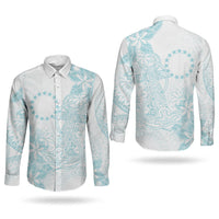 Turquoise Kuki Airani Tapakau Couples Matching Mermaid Dress and Long Sleeve Button Shirt Tribal Anchor Mix Tiare LT7 - Polynesian Pride