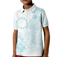 Turquoise Kuki Airani Tapakau Kid Polo Shirt Tribal Anchor Mix Tiare