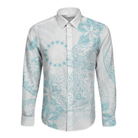 Turquoise Kuki Airani Tapakau Long Sleeve Button Shirt Tribal Anchor Mix Tiare LT7 Unisex Turquoise - Polynesian Pride