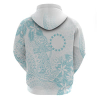 Turquoise Kuki Airani Tapakau Zip Hoodie Tribal Anchor Mix Tiare