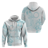 Turquoise Kuki Airani Tapakau Zip Hoodie Tribal Anchor Mix Tiare
