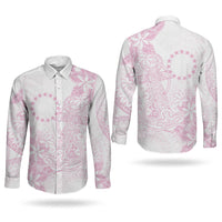 Candy Pink Kuki Airani Tapakau Couples Matching Summer Maxi Dress and Long Sleeve Button Shirt Tribal Anchor Mix Tiare LT7 - Polynesian Pride