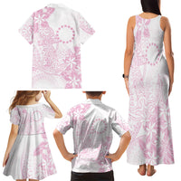 Candy Pink Kuki Airani Tapakau Family Matching Tank Maxi Dress and Hawaiian Shirt Tribal Anchor Mix Tiare LT7 - Polynesian Pride