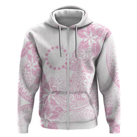 Candy Pink Kuki Airani Tapakau Hoodie Tribal Anchor Mix Tiare LT7 Zip Hoodie Candy Pink - Polynesian Pride