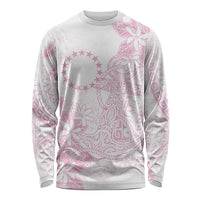 Candy Pink Kuki Airani Tapakau Long Sleeve Shirt Tribal Anchor Mix Tiare LT7 Unisex Candy Pink - Polynesian Pride