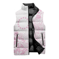 Candy Pink Kuki Airani Tapakau Sleeveless Puffer Jacket Tribal Anchor Mix Tiare