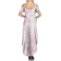 Candy Pink Kuki Airani Tapakau Summer Maxi Dress Tribal Anchor Mix Tiare