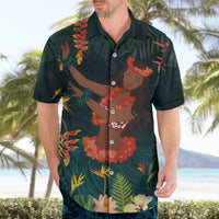 Hawaii Hula Girl Vintage Hawaiian Shirt Tropical Forest