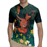 Hawaii Hula Girl Vintage Rugby Jersey Tropical Forest LT7 - Polynesian Pride