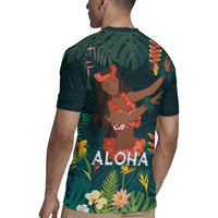 Hawaii Hula Girl Vintage Rugby Jersey Tropical Forest LT7 - Polynesian Pride