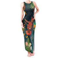 Hawaii Hula Girl Vintage Tank Maxi Dress Tropical Forest LT7 Women Colorful - Polynesian Pride