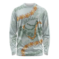 Hawaii Kaho'olawe Island Flowers Lei Long Sleeve Shirt Silver Hinahina Kū Kahakai
