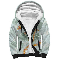 Hawaii Kaho'olawe Island Flowers Lei Sherpa Hoodie Silver Hinahina Kū Kahakai