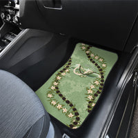 Hawaii Molokai Island Flowers Lei Car Mats Kukui Nut Mossy Green