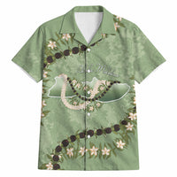 Hawaii Molokai Island Flowers Lei Hawaiian Shirt Kukui Nut Mossy Green LT7 Moss Green - Polynesian Pride