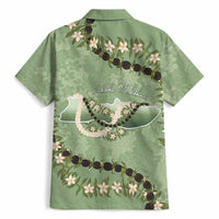 Hawaii Molokai Island Flowers Lei Hawaiian Shirt Kukui Nut Mossy Green LT7 - Polynesian Pride