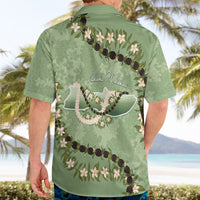 Hawaii Molokai Island Flowers Lei Hawaiian Shirt Kukui Nut Mossy Green LT7 - Polynesian Pride