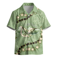 Hawaii Molokai Island Flowers Lei Kid Hawaiian Shirt Kukui Nut Mossy Green