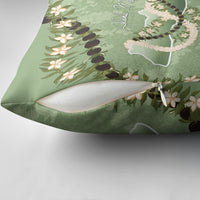 Hawaii Molokai Island Flowers Lei Pillow Cover Kukui Nut Mossy Green