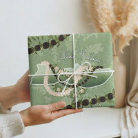 Hawaii Molokai Island Flowers Lei Wrapping Paper Kukui Nut Mossy Green