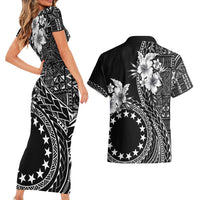 Kia Orana Cook Islands Couples Matching Short Sleeve Bodycon Dress and Hawaiian Shirt Tiare and Stars LT7 - Polynesian Pride
