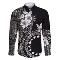 Kia Orana Cook Islands Family Matching Short Sleeve Bodycon Dress and Hawaiian Shirt Tiare and Stars LT7 Dad's Shirt - Long Sleeve Black - Polynesian Pride