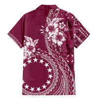 Kia Orana Cook Islands Family Matching Mermaid Dress and Hawaiian Shirt Tiare and Stars - Maroon LT7 - Polynesian Pride