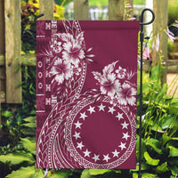 Kia Orana Cook Islands Garden Flag Tiare and Stars - Maroon LT7 Garden Flag Maroon - Polynesian Pride