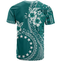 Kia Orana Cook Islands T Shirt Tiare and Stars - Teal