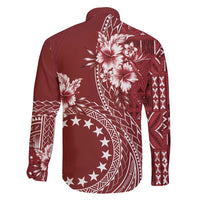 Kia Orana Cook Islands Family Matching Short Sleeve Bodycon Dress and Hawaiian Shirt Tiare and Stars - Scarlet LT7 - Polynesian Pride