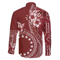 Kia Orana Cook Islands Family Matching Tank Maxi Dress and Hawaiian Shirt Tiare and Stars - Scarlet LT7 - Polynesian Pride