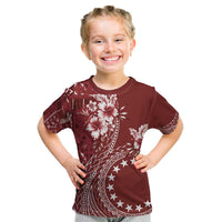 Kia Orana Cook Islands Kid T Shirt Tiare and Stars - Scarlet