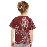 Kia Orana Cook Islands Kid T Shirt Tiare and Stars - Scarlet