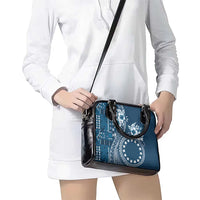 Kia Orana Cook Islands Shoulder Handbag Tiare and Stars - Navy Blue