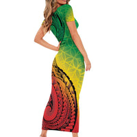 Vanuatu 45th Independence Anniversary Family Matching Short Sleeve Bodycon Dress and Hawaiian Shirt Ni-Van Sandroing - Polynesian Pride