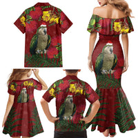Kakapo Bird New Zealand Family Matching Mermaid Dress and Hawaiian Shirt Floral Christmas LT7 - Polynesian Pride