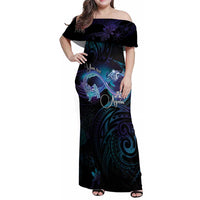 Polynesian Personalized Memorial Family Matching Off Shoulder Maxi Dress and Hawaiian Shirt Oceanic Infinity Symbol - Until We Meet Again - Polynesian Pride