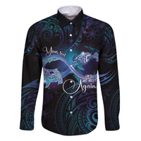 Polynesian Personalized Memorial Family Matching Off Shoulder Short Dress and Hawaiian Shirt Oceanic Infinity Symbol - Until We Meet Again - Polynesian Pride