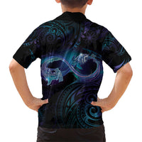 Polynesian Personalized Memorial Family Matching Short Sleeve Bodycon Dress and Hawaiian Shirt Oceanic Infinity Symbol - Until We Meet Again - Polynesian Pride