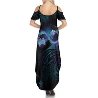 Polynesian Personalized Memorial Family Matching Summer Maxi Dress and Hawaiian Shirt Oceanic Infinity Symbol - Until We Meet Again - Polynesian Pride