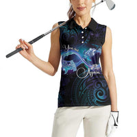 Polynesian Personalized Memorial Women Sleeveless Polo Shirt Oceanic Infinity Symbol - Until We Meet Again LT7 - Polynesian Pride