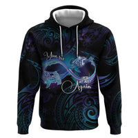 Polynesian Personalized Memorial Zip Hoodie Oceanic Infinity Symbol - Until We Meet Again LT7 Pullover Hoodie Black - Polynesian Pride
