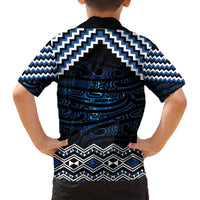 New Zealand Matariki Family Matching Off The Shoulder Long Sleeve Dress and Hawaiian Shirt Galaxy Styled Taniko LT7 - Polynesian Pride